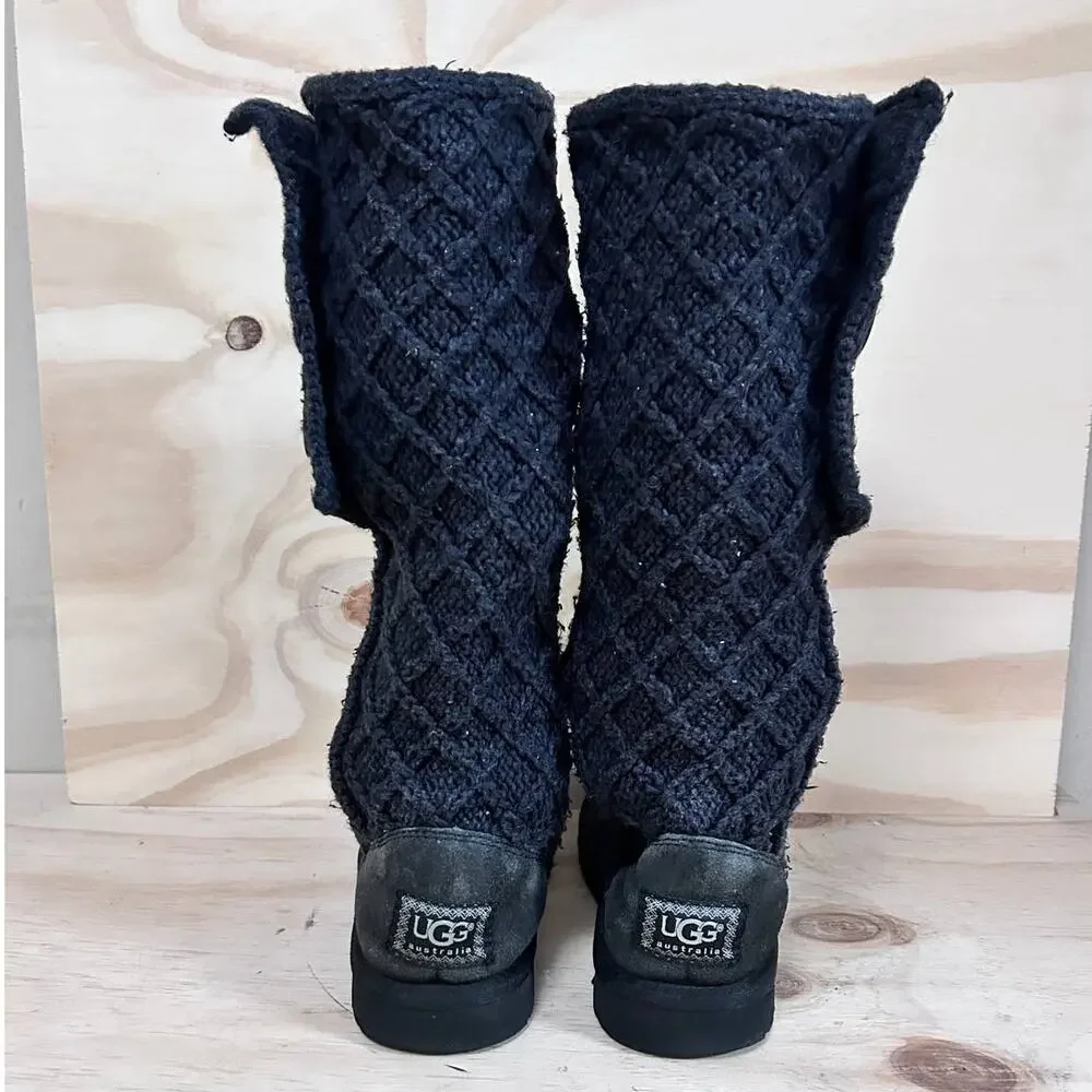 UGG Australia - Lattice Cardy - Boots - Black - Women's - 6 - S/N 3066